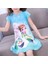 Baju Dondurulmuş Elsa Küçük Kız Prenses Elbiseler 2-12 Yaş Çocuklar Için Kısa Kollu Karikatür Yumuşak Pamuk (Yurt Dışından) 2