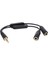 In 2 Out 3.5mm Erkek - Çift Mono 3.5mm Kadın Kulaklık Y Splitter Kablosu Fengshi (Yurt Dışından) 3