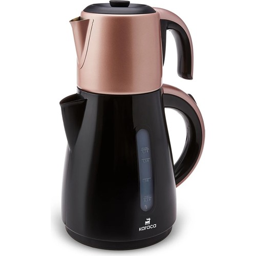 Karaca Daystar Rosegold Çay Makinesi 1 Litre Kapasite Çelik Demlikli Enerji Tasarruflu