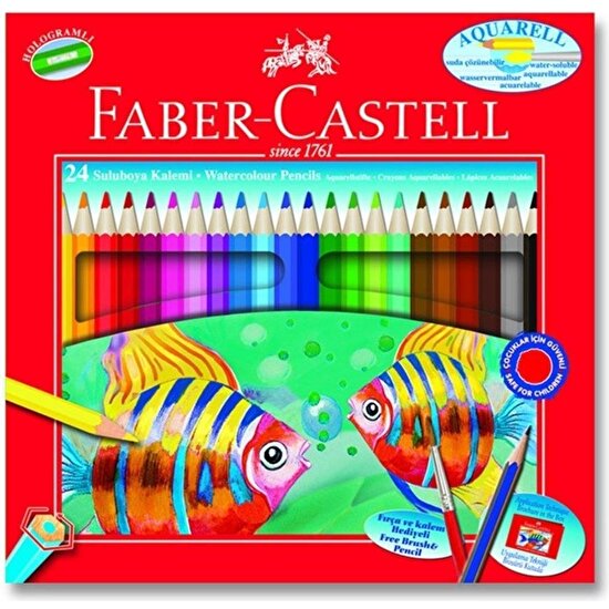 Faber-castell Sulu Boya Kalemi Aquarell Karton Kutu Tam Boy 24 Lü