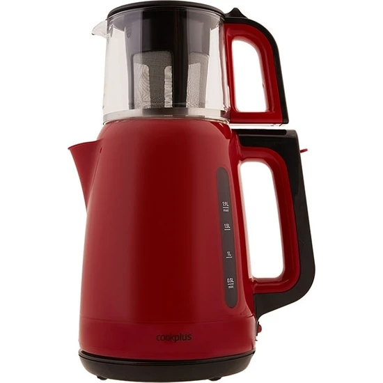 Cookplus 1501 Enerji Tasarruflu Kettle Çay Makinesi Retro Kırmız