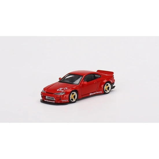 Fsfyb Gerçek Ölçekli Minyatür Model Araba ile Uyumlu Nissan Silvia (S15) Roket Bunny Kırmızı Sınırlı Sayıda 1/64 Pres Döküm Model Araba MGT00527 (Yurt Dışından)