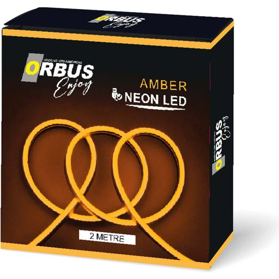 Orbus Neon Şerit LED Amber  2 Metre Usb'li