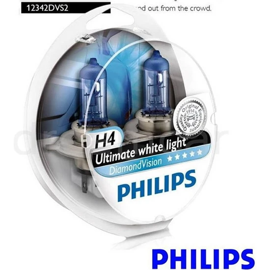 Philips H4 Diamond Vision Ultra Beyaz Işık 5000K