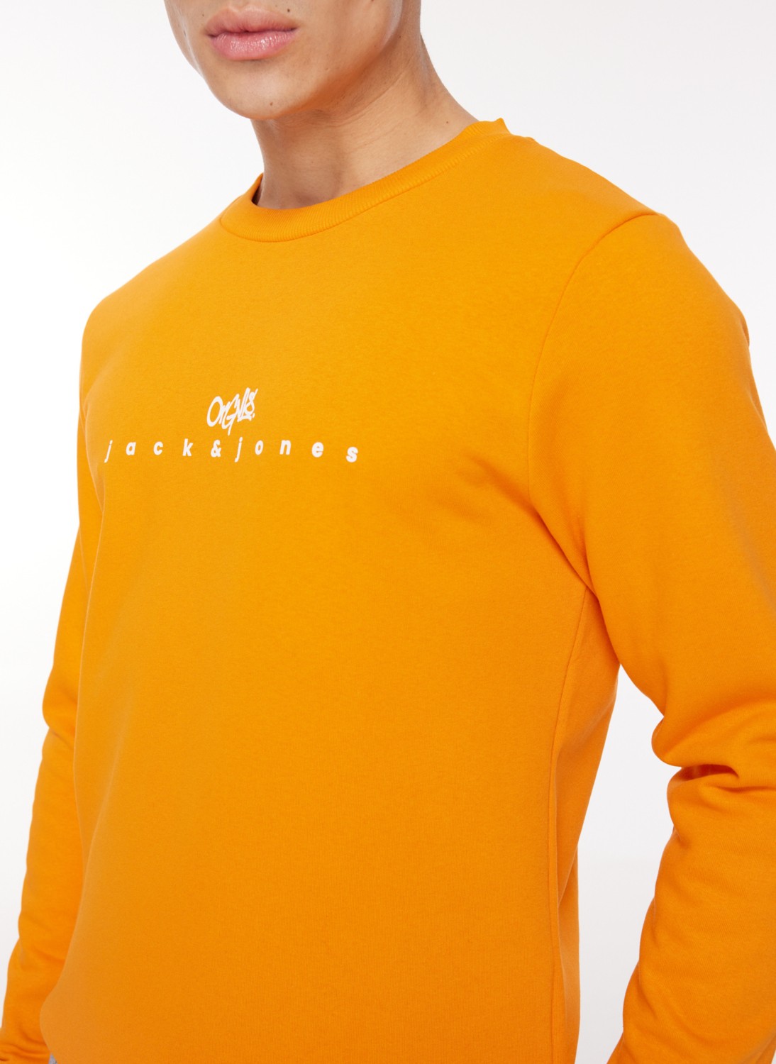 Jack & Jones Bisiklet Yaka Turuncu Erkek Sweatshırt 12261180_JORSILVERLAKE Sweat Crew görsel 4