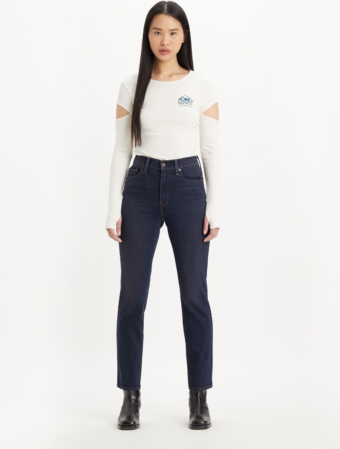 Levi's Koyu Mavi Kadın Yüksek Belli Straight Denim Pantolon 18883-0251 görsel 2
