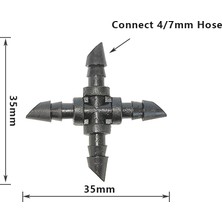 Betty Becky 50 Adet 4/7mm Sulama Hortumu Çapraz Bağlayıcı 4 Yollu Su Borusu Ayırıcılar Mikro Sulama Tüpü Dikenli Bahçe Hortumu Bobin Konektörü (Yurt Dışından)