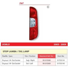 Mars Fiat Doblo Sol Arka Duysuz Stop Lambası 2005-2009 -51755145