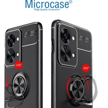 Microcase Oneplus Nord 3 5g Focus Serisi Yüzük Standlı Silikon Kılıf - Siyah AL3363