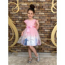 Defada Elsa Kız Çocuk Doğum Günü Abiye Elbise