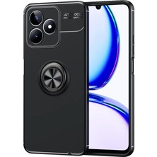 Microcase Realme C53 Focus Serisi Yüzük Standlı Silikon Kılıf - Siyah AL3363