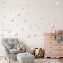 Sticker Ekspres Kır Çiçekleri Çiçek Çocuk Odası Duvar Sticker Seti