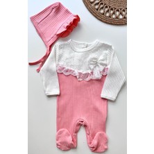 Bebem Asya Güpürlü Fiyonlu 2 Parça Kız Bebek Tulum