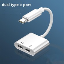 Pandoraplanet Tipi Adaptör USB C - 3,5 mm Jack Ses Şarj Cihazı Splitter C Tipi Dönüştürücü Şarj Kablosu Uzatma Kulaklık Adaptörü (Yurt Dışından)