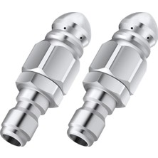 Pandoraplanet Lkpcıgcxm 2 Paket Basınçlı Yıkama Kanalizasyon Jetter Memesi, 1/4 Inç Paslanmaz Çelik Kanalizasyon Ucu Yüksek Basınçlı Drenaj Jeti Hortum Borusu (Yurt Dışından)