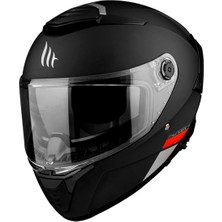 Mt Helmets Kask Thunder 4 Sv Solıd A1 Matt Black Şeffaf Vizör