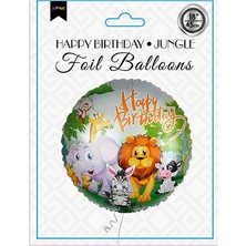 Vipfoni 18" Folyo Balon - Happy Birthday -Jungle