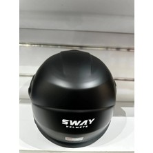 Sway Kask SW-737 Mat Black Çenesiz Güneş Gözlüklü