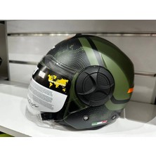 Sway Kask SW-737 Army Mat Yeşil/siyah Çenesiz Güneş Gözlüklü