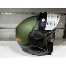 Sway Kask SW-737 Army Mat Yeşil/siyah Çenesiz Güneş Gözlüklü