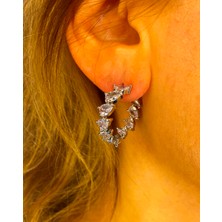 Xesha Gümüş Kaplama Çelik Küpe Yağmur Damlası Küpe