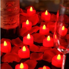 Hanedanev 24 Adet Kalpli LED Mum Tealight Mum Kırmızı Işık Pilli Piller Dahil