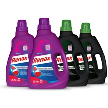 Renax Sıvı Çamaşır Deterjanı 2520 ml - 4 Lü Paket (2 Renkliler + 2 Siyahlar)