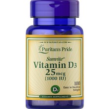 Puritan's Pride Vitamin D3 25 Mcg 1000 Iu 100 Yumuşak Kapsül