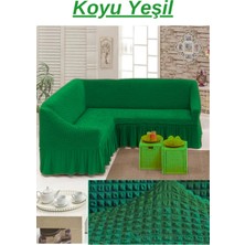 Kanway Bürümcük L Köşe Koltuk Örtüsü. Etekli Streç Esnek Lastikli, Kollu Köşe Kılıfı.
