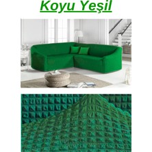Kanway Bürümcük L Köşe Koltuk Örtüsü. Boydan Eteksiz Streç Esnek Lastikli Çekyat Kanepe Kılıfı.