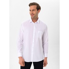 Süvari Regular Fit Klasik Yaka Düz Beyaz Erkek Gömlek GM1001400254