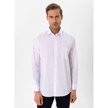 Süvari Regular Fit Klasik Yaka Düz Beyaz Erkek Gömlek GM1001400258