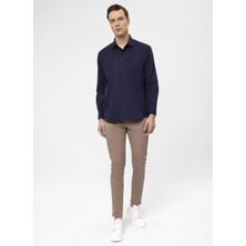 Süvari Regular Fit Klasik Yaka Armürlü Siyah Erkek Gömlek GM2025000296