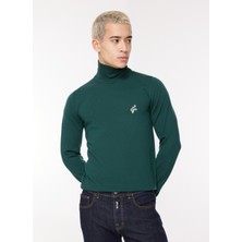 Ice Play Dik Yaka Normal Düz Koyu Yeşil Erkek Kazak 23IU1M0A0159002_MAGLIA Lupetto