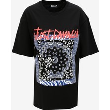 Just Cavalli Bisiklet Yaka Siyah Erkek T-Shirt 75OAHF04