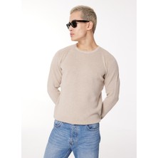 Sseinse Bisiklet Yaka Slim Fit Bej Erkek Kazak Mı2508Ss