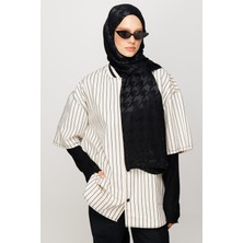 Mooncorn Kazayağı Desen Parlak Jakar Şal