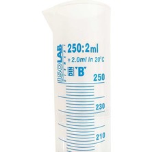 Isolab Mezür - Uzun From - P.p - B Kalite - Mavi Skala - 250 ml