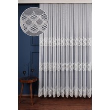 Balık Ağı Tt Zemin Brode Nakış Işlemeli Tül Perde (1/3 Sık Pile)