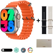 Byrist Hw Ultra 2 49MM 2.1inç Amoled Ekran "3 Kordon" Chatgpt+Pusula Özellikli Watch Ultra 2 Akıllı Saat