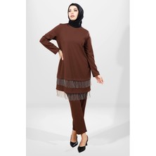 Beyza 4063 Kahve Tesettür Alt Üst Takım