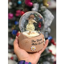 Mirabella Gift Papatya Desenli Otomatik Kar Püskürtmeli Müzikli ve Işıklı 15 cm Büyük Boy Kar Küresi