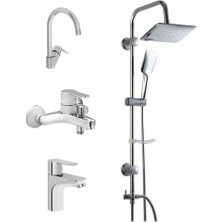 Artema Win S (Banyo+Lavabo+Eviye) Batarya Seti +Duxxa Trend Robot Duş Seti