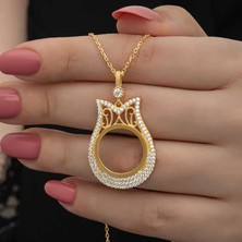 Stil Love Gümüş Gold Kaplama Çeyrek Altın Takılabilen Kadın Kolye