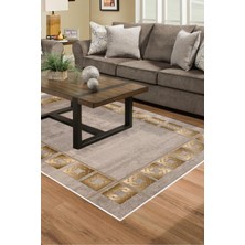 Dekoreko Dijital Salon Halısı Trend Keçe Kaymaz Taban Modern Twyla Camel