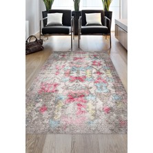 Dekoreko Dijital Salon Halısı Trend Keçe Kaymaz Taban Modern Gertie Renkli