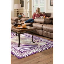 Dekoreko Dijital Salon Halısı Trend Keçe Kaymaz Taban Modern Elliot Mürdüm