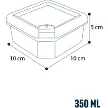 Ironika 350 ml Klips Kapaklı Erzak Saklama Kabı Kahvaltılık Seti 6 Adet Lacivert