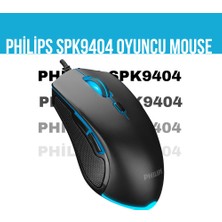 Philips SPK9404 USB 6 Tuşlu Siyah 800/1000/1600/2400DPI Gaming Oyuncu Mouse (G404)