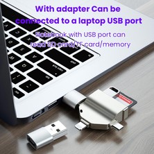 Apera NR18 Otg 7 In 1 Lightning Type C USB Micro USB Hafıza Kart Okuyucu Ios 13 iPhone Android